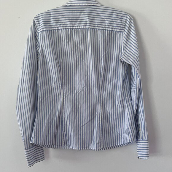 Size 10, Vineyard Vines Blue White Striped Button-Up Shirt - Picture 2 of 6